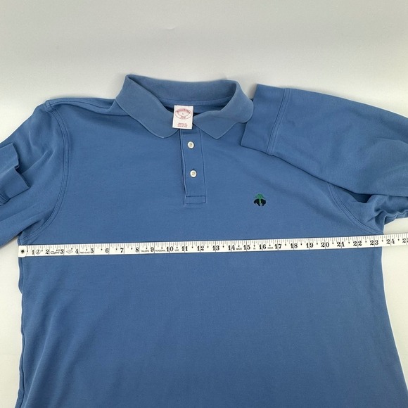 Brooks Brothers 346 Original Fit Long Sleeve Polo Shirt Mens L Blue Cotton - Picture 7 of 9